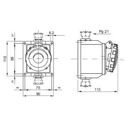 Picture of Gewiss GW62426 Socket 16A 220V 2P+E