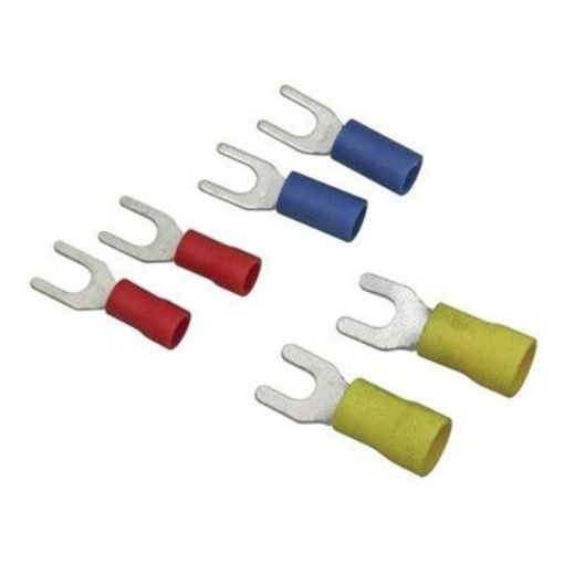 Picture of 0.5-1.5mm Fork Splice 3.7mm Stud - Red | | Pre Insulated Terminals & Splices