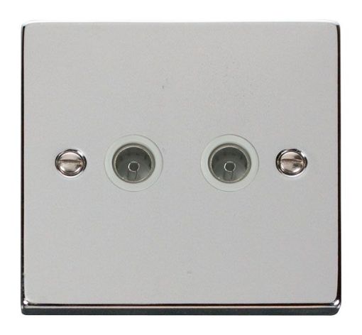 Picture of Click VPCH066WH Socket CoAx Twin Polished Chrome