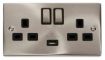 Picture of Click VPSC570BK Socket 2 Gang Switched and USB 13A