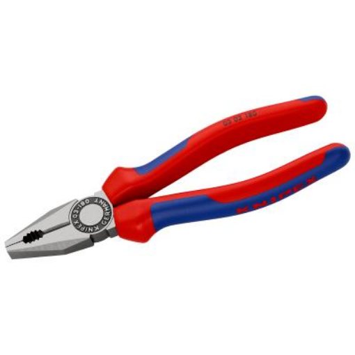 Picture of KNIPEX Tools UK Pliers Combination Multi Component Grip Handles 180mm Black Atramentized | 0302180SB