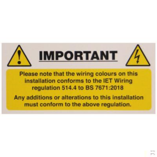 Picture of Industrial Signs Label Harmonised Cable Notice Self Adhesive Vinyl Pack of 10 130x60mm Yellow/Black on White | IS6010SA