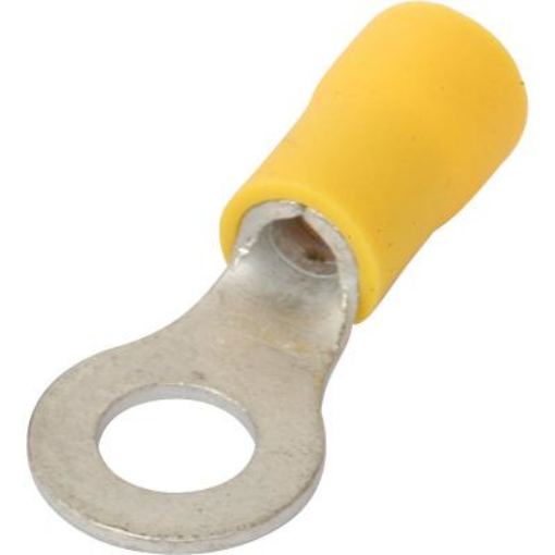 Picture of CED Terminal Cu Lug Rings Pre-Insulated Pack of 100 2.5-6mm 4.3mm Yellow | PLR643Y