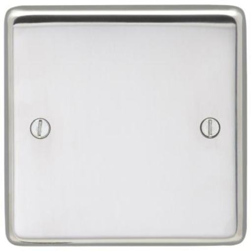 Picture of Eurolite Blanking Plate 1 Gang 86x86x7mm Polished Stainless Steel | PSS1B