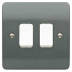 Picture of MK Electric Plate Switch 2 Gang 2 Way SP White Rocker Logic Plus 10A Graphite | K4872GRA