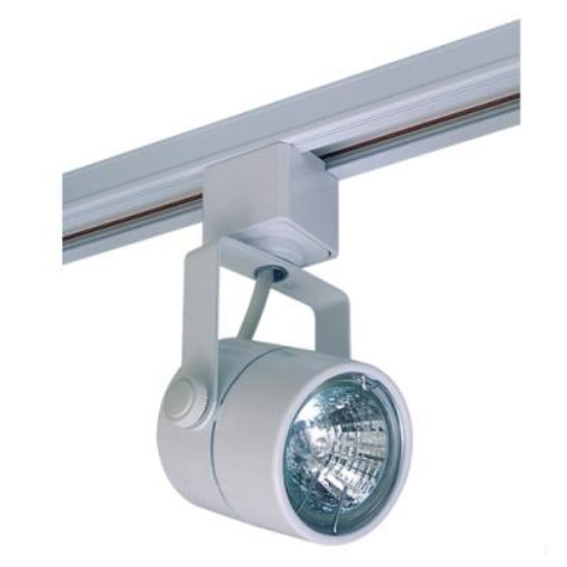 Picture of Meridian Spotlight Round Track Fitting GU10/GZ10 Low Voltage 240V 145x80x55x75mm White | TMRND10