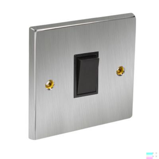 Picture of Axiom WSCSINTB Switch Intermediate Black Insert 10A 95x95x10mm Satin Chrome | WSCSINT/B