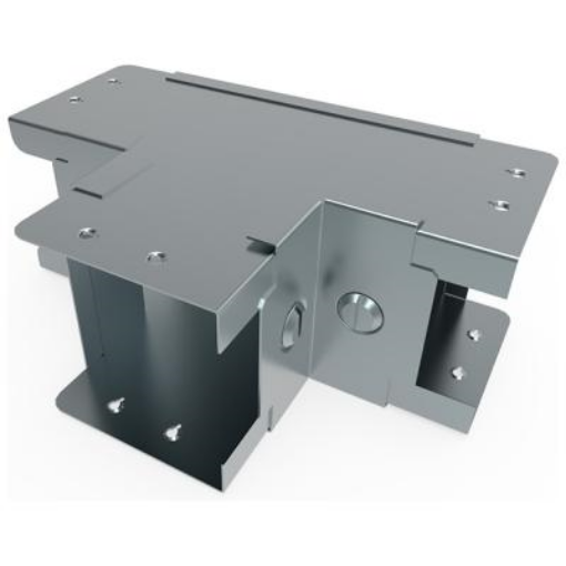 Picture of Unitrunk Tee Sharp 1 Compartment with Inside Lid & Coupling QuickFix 75x75mm Steel Pre-Galvanised | SIT33