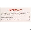 Picture of Industrial Signs Label Periodic Inspection S/A Write-On Vinyl Pack of 10 130x60mm Black/Red on Matt White | IS5610SA