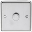 Picture of Eurolite Dimmer Switch LED 1 Gang 2 Way Push On Off Round Edge Matching Knob Polished Stainless Steel | PSS1DLED