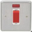 Picture of Eurolite Cooker Control Switch 1 Gang DP with Neon Red White Insert 45A 86x86x7mm Satin Stainless Steel | SSS45ASWNSW