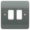 Picture of MK Electric Plate Switch 2 Gang 2 Way SP White Rocker Logic Plus 10A Graphite | K4872GRA