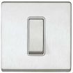 Picture of MK Electric Switch 1 Gang SP 2 Way Rocker Large White Insert Aspect 20A Brushed Stainless Steel | K23471BSSW