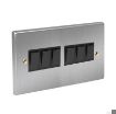 Picture of Axiom WSCS62B Switch 6 Gang 2 Way Black Insert 10A 95x154x10mm Satin Chrome | WSCS62/B