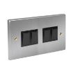 Picture of Axiom WSCS42B Switch 4 Gang 2 Way Black Insert 10A 95x154x10mm Satin Chrome | WSCS42/B