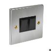 Picture of Axiom Switch 2 Gang 2 Way Black Insert 10A 95x95x10mm Satin Chrome | WSCS22B